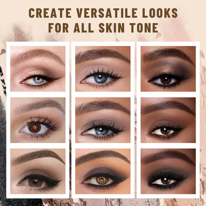 6 Colors Mini Eyeshadow Makeup Palette with Brush Neutral Nude Smoky Eye Shadow Taupe & Brown Matte Make Up Pallet with Mirror Highly Pigmented Long Lasting Waterproof Travel Size Gift Kit