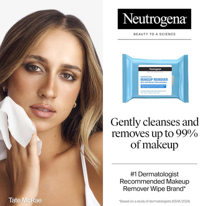 Neutrogena Fragrance-Free Makeup Remover Cleansing Towelette Singles, Individually-Wrapped Daily Face Wipes to Remove Dirt, Oil, Makeup & Waterproof Mascara for Travel & On-the-Go, 20 ct (Pack of 6)