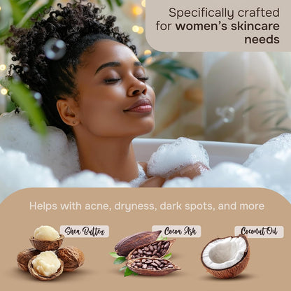 African Black Soap Body Wash, 12 oz – Sulfate‑Free, Vegan Cleanser with Shea Butter – Soothing, Detoxifying Shower Gel for Men & Women