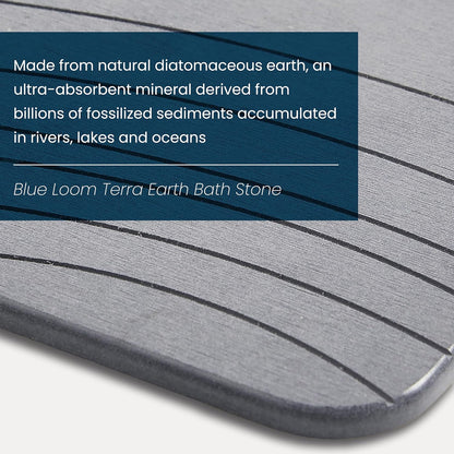 Stone Bath Mat, Premium Non-Slip Diatomaceous Earth Bathmat, Absorbent and Quick Drying to Elevate Your Bathroom, Dry Floor or Kitchen, Easy to Clean Spa Experience 15.3" x 23.6" - Grey