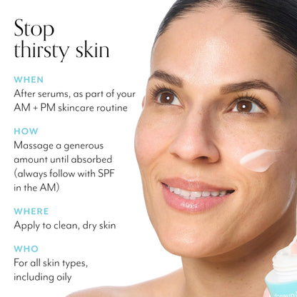 Bliss Drench & Quench Hyaluronic Acid Cream to Water Moisturizer | Lightweight Face Cream with 4 Types of Hyaluronic Acid for All Day Hydration and Plump Skin | Clean Vegan & Cruelty Free 1.7 fl oz