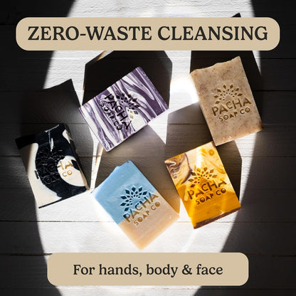 Pacha Soap Co. Bar Soap, Pacha Peaces, Uplift, 2-Pack (4 oz ea) - Premium, Handcrafted, Hydrating, Natural Face Wash, Hand Cleanser, Body Wash, Soothing Essential Oils