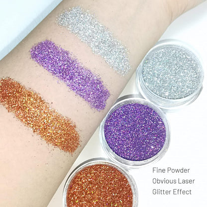 3 Colors Glitter Lip Kit, Diamond and Metallic Powder With Primer, Waterproof Long Lasting & Smudge Proof, Shimmer Sparkly Cosmetic Without Sticky Flake Off Set C