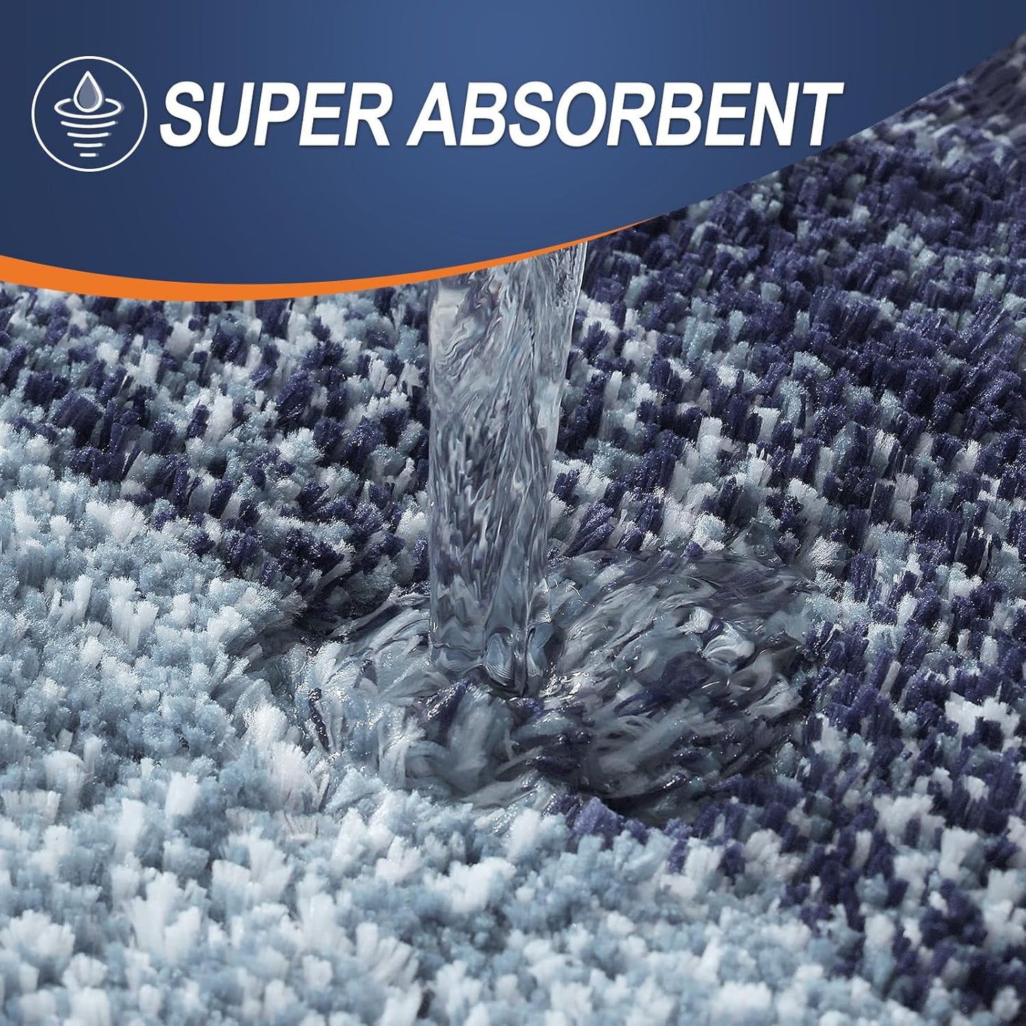 OLANLY Bathroom Rugs Mat 30x20, Extra Soft Absorbent Microfiber Bath Rugs, Rubber Backing, Quick Dry, Machine Washable Bath Mats for Bathroom Floor, Tub and Shower, Home Decor Accessories, Airy Blue