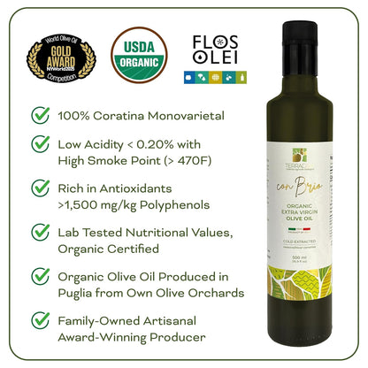WellEatable Ultra High +1,500 mg/kg Polyphenol Rich Olive Oil, 2025 NYIOOC Gold, Early Harvest, Organic Extra Virgin Olive Oil from Italy, Lab Tested, Cold Extracted for Phenolic Shot, 16.9 fl oz