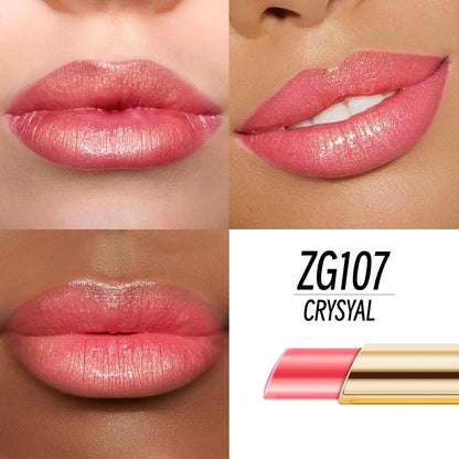 Peach Pink Lipstick Moisturizing for Women Shimmer Tinted Lip Balm Hydrating Nourishing Lip Gloss Vegan& Cruelty Free Lip Makeup, ZG107 Candy