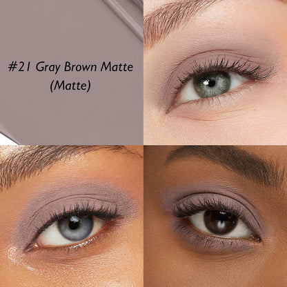 Eyeshadow Stick Gray Brown, Matte Cream Eye Shadow Stick Waterproof Neutral Nude Eyeliner Brightener Pencil Crayon Long-Lasting Eye Highlighter Makeup for Older Women Easy to Use High Pigmented