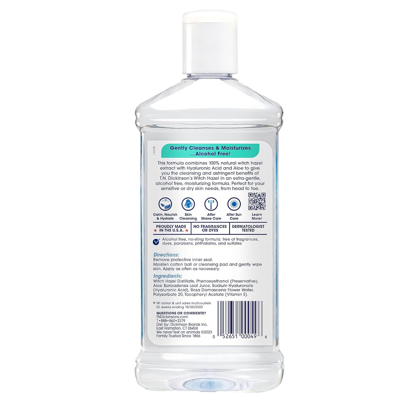 T.N. Dickinson's Witch Hazel Alcohol-Free Moisturizing Astringent, Made with 100% Natural Witch Hazel 16 oz (Pack of 2)