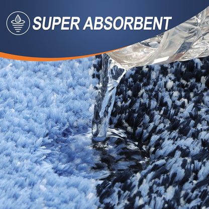 OLANLY Luxury Toilet Rugs U-Shaped 24x20, Extra Soft and Absorbent Microfiber Bathroom Rugs, Non-Slip Plush Shaggy Bath Mat, Machine Wash Dry, Contour Bathroom Mats for Toilet Base, Navy