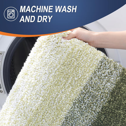 OLANLY Bathroom Rugs Mat 30x20, Extra Soft Absorbent Microfiber Bath Rugs, Rubber Backing, Quick Dry, Machine Washable Bath Mats for Bathroom Floor, Tub and Shower, Home Decor Accessories, Dark Green