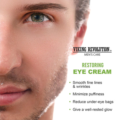 Viking Revolution Men's Eye Cream - Natural Anti-Aging, Dark Circle Treatment, Reduces Puffiness & Crowsfeet - 6ml