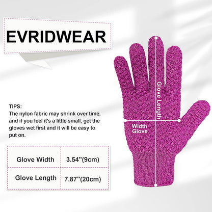 Evridwear Exfoliating Dual Texture Bath Gloves for Shower, Spa, Massage and Body Scrubs, Dead Skin Cell Remover, Gloves with Hanging Loop (1 Pair Innuendo Heavy Glove)