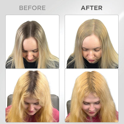 THICK FIBER Root Touch Up Powder for Thinning Hair Women - Water & Sweat Resistant Hair Loss Concealer Set with Brush (Blonde)