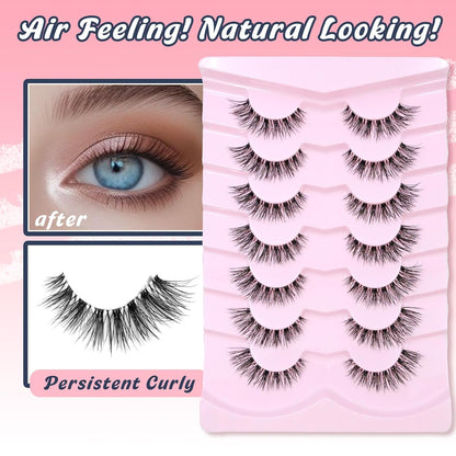 Eyelahses Wispy Lashes Cat Eye 10MM Short Lashes C Curl Soft Lash Strips Siligli
