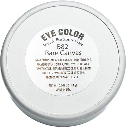Bare Canvas Beige Neutral Naked Bare Matte Pressed Powder Single Vegan Eyeshadow; Talc, Paraben & Cruelty Free