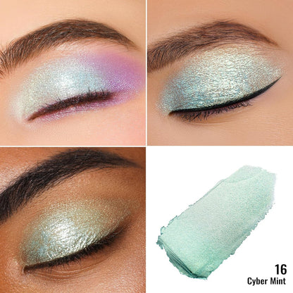 Oulac Cream Eyeshadow also for Highlighter Large Capacity Highly Pigmented Eye Shadow Waterproof &Long Lasting with Moisturizing Formula, Shimmer Glitter Eye Makeup. 6g.16+02