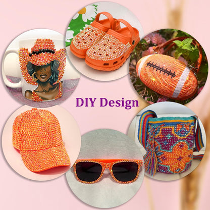 25000Pcs Resin Rhinestones with Tweezers for Crafting, Orange AB 2-6mm Mixed Sizes Bedazzling Crystal with 3Pcs 10ml B7000 Jewelry Glue for DIY Crafts Clothing Tumblers Shoes Fabric Nail Art