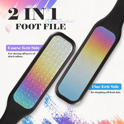 BALUCA Hard Skin Remover Foot File - Foot Callus Remover, Durable Foot Scrubber, Dead Skin Remover, Hygienic Pedicure Tool, Long Lasting Foot Buffer, Soft Smooth Feet, (Rainbow)