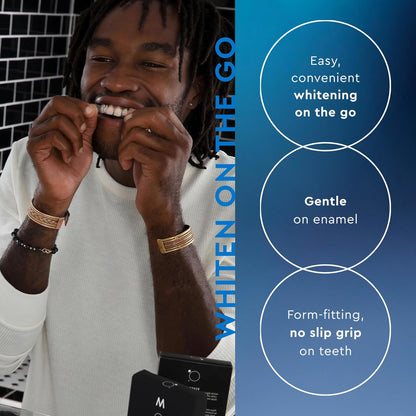 MOON Dissolving Teeth Whitening Strips - Vegan, Easy-to-Use, No Rinse White Strips - Hydrogen Peroxide and Essential Oils Infused Gentle Teeth Whitening Kit - Travel Essentials for Oral Care (14 Ct)