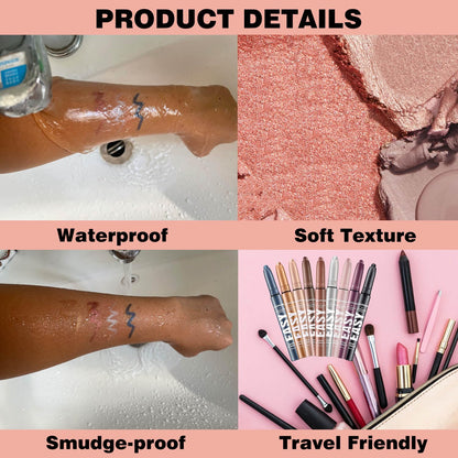 Blue Eyeshadow Stick Shimmer Cream Single Eyeshadow Pencil Makeup, High Pigmented Crease-proof Eye Shadow Brightener Stick, Hypoallergenic Waterproof Long Lasting Eye Highlighter stick(B-22#)