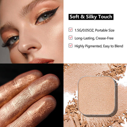 3-Color Eyeshadow Combo Pack – Matte & Shimmer Neutral Shades,Powder, Highly Pigmented, Long-Lasting, Refills Pans for Custom Magnetic Palette