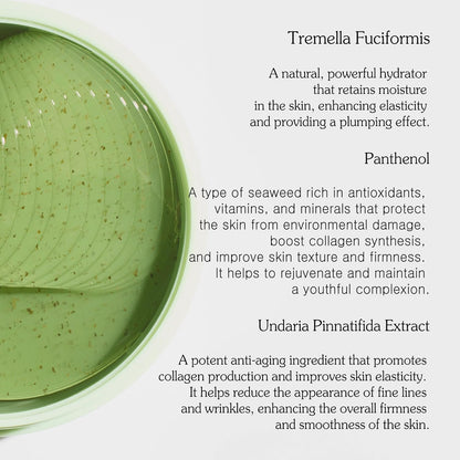 MIZON Phyto Plump Collagen Eye Gel Patch with Moringa, Triple Hyaluronic Acid, and Botanical Extracts for Brightening, Hydration, and Elasticity – 60pcs – Improves Vitality and Glow