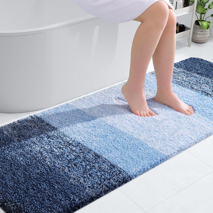 OLANLY Bathroom Runner Rugs 70x24, Extra Soft Absorbent Microfiber Bath Rugs, Rubber Backing, Quick Dry, Machine Washable Bath Mats for Bathroom Floor, Tub and Shower, Home Decor Accessories, Navy