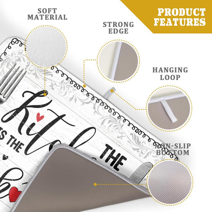 White Kitchen Dish Drying Mat 18x24 Inch Knife Fork Dish Drainer Rack Mats Microfiber Absorbent Protector for Kitchen Countertop Decor