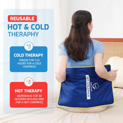 Extra Large Reusable Gel Ice Pack for Injuries (23"x15") | Large Ice Pack for Back Pain Relief, Post Surgery Recovery, Flexible Cold Pack for Lower Back Pain