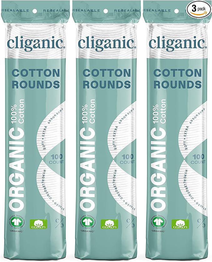Cliganic organic cotton rounds (300