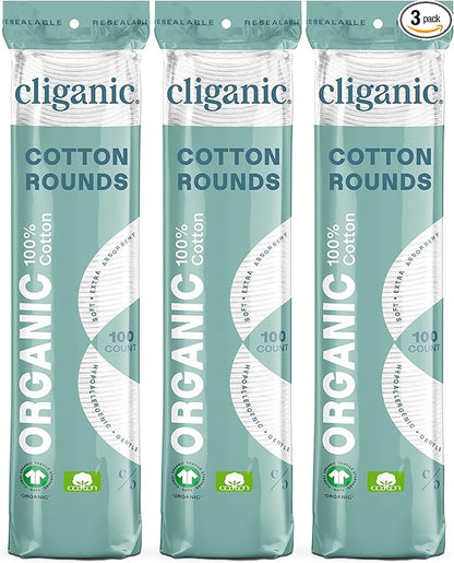 Cliganic organic cotton rounds (300