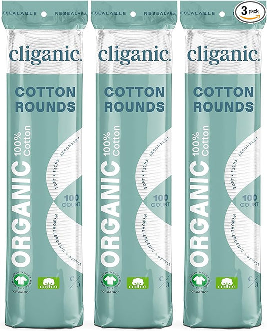 Cliganic organic cotton rounds (300