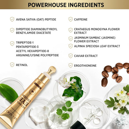 Rapid Reduction Retinol Eye Cream: Under Eye Cream Instantly Reduces Wrinkles Fine Lines Under Eye Bags Puffiness Dark Circles Crow's Feet - Rapid Face Lifting Tightening Firming 1 OZ/15G