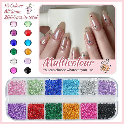 5200PCS Nail Gems and Charms, AB Crystal Nail Rhinestones with Flatback Nail Pearls, Pick Up Tweezers, Rhinestone Picker Tool, Flat Back Nail Gems for Nail Art, Clothes, Face, Craft