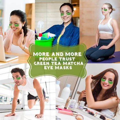 Green Tea Matcha Eye Mask Under Eye Patches Treatment for Dark Circles, Eye Bags, Puffiness - Anti-Wrinkle With Hyaluronic Acid and Collagen - 30 Pairs/60 Pcs.