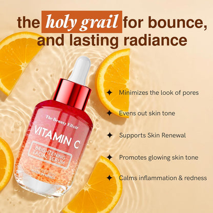 Vitamin C Serum For Face - Dermatologist Tested - Anti-Aging & Dark Spot Remover - Brightening, Clean Beauty, Cruelty-Free, Korean Skin Care for Glass Skin - All Skin Types - 1.69oz