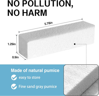 6 Pack Pumice Stone for Cleaning,Scouring Stick,Pumistone for Toilet, Pool, Bathroom, Sink (White D)