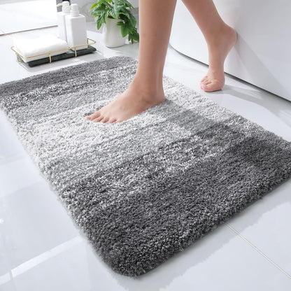 OLANLY Bathroom Rugs Mat 24x16, Extra Soft Absorbent Microfiber Bath Rugs, Rubber Backing, Quick Dry, Machine Washable Bath Mats for Bathroom Floor, Tub and Shower, Home Decor Accessories, Grey