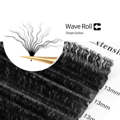Wool Curly Eyelash Extensions 0.07mm D Curl Mix 8-15mm Easy Fan Lashes Premade Fans Volume Lashes Matte Black Crisscross