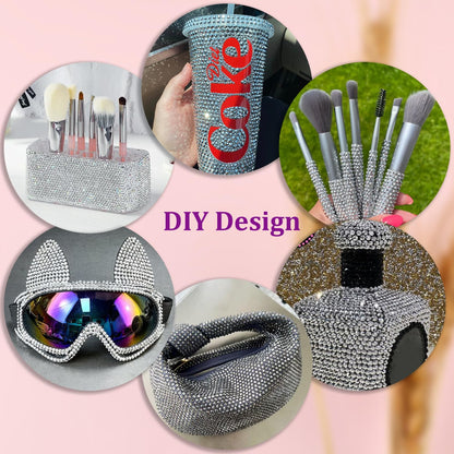 30000Pcs Silver Rhinestones for Bedazzling with B7000 Jewelry Glue, Bedazzler Kit Flatback Gems, Resin Rhinestones for Crafting Crafts Clothing Shoes Fabric Nail Art Assorted Size 2/3/4/5/6mm