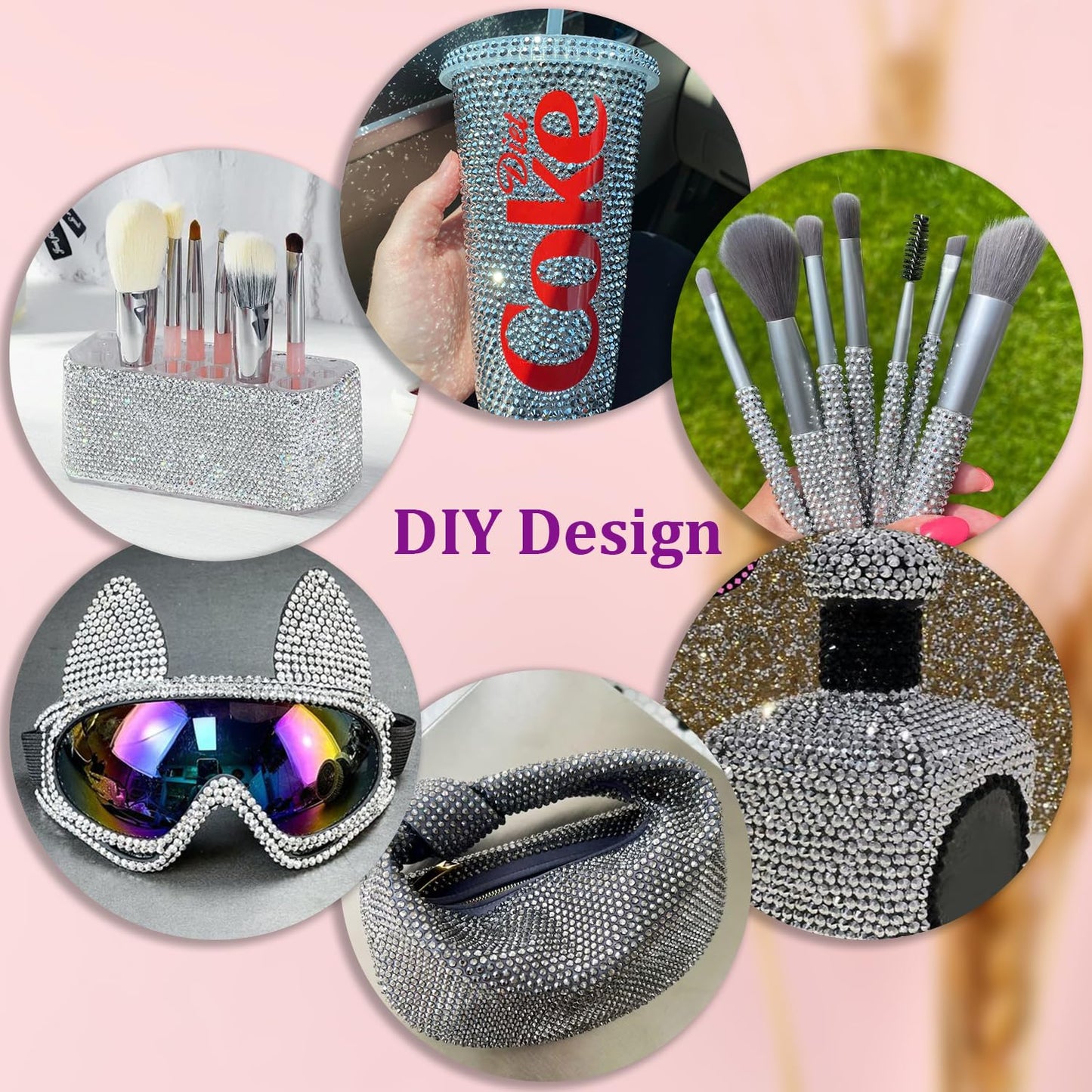 25000Pcs Resin Rhinestones with Tweezers for Crafting, Silver 2-6mm Mixed Sizes Bedazzling Crystal with 3Pcs 10ml B7000 Jewelry Glue for DIY Crafts Clothing Tumblers Shoes Fabric Nail Art