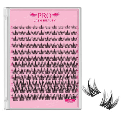 PRO LASHBEAUTY Manga Lash Clusters, Eyelash Clusters 8-18 Mixed Cluster Eyelash Extensions Mixed Lash Extension Reusable Soft & Comfortable (Nova,8-18mix)