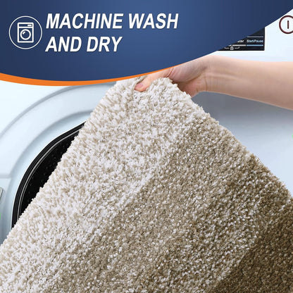 OLANLY Bathroom Runner Rugs 47x17, Extra Soft Absorbent Microfiber Bath Rugs, Rubber Backing, Quick Dry, Machine Washable Bath Mats for Bathroom Floor, Tub and Shower, Home Decor Accessories, Coffee