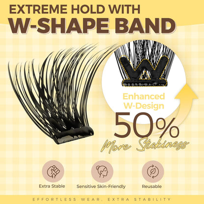 PopUp Self Adhesive Eyelashes Clusters, Press On Lashes Pre Glued Eyelash Extension Kit with Lash Tweezer,10-16mm No Glue No Remover Needed Self Adhesive Lashes Clusters CT50-D