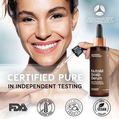 NutraM™ Hair Growth Serum – Dermatologist Tested, Approved* by American Hair Loss Association | Scalp DHT Blocker for Thinning Hair Men and Women, Backed by 20 Years of Hair Regrowth Clinic Experience