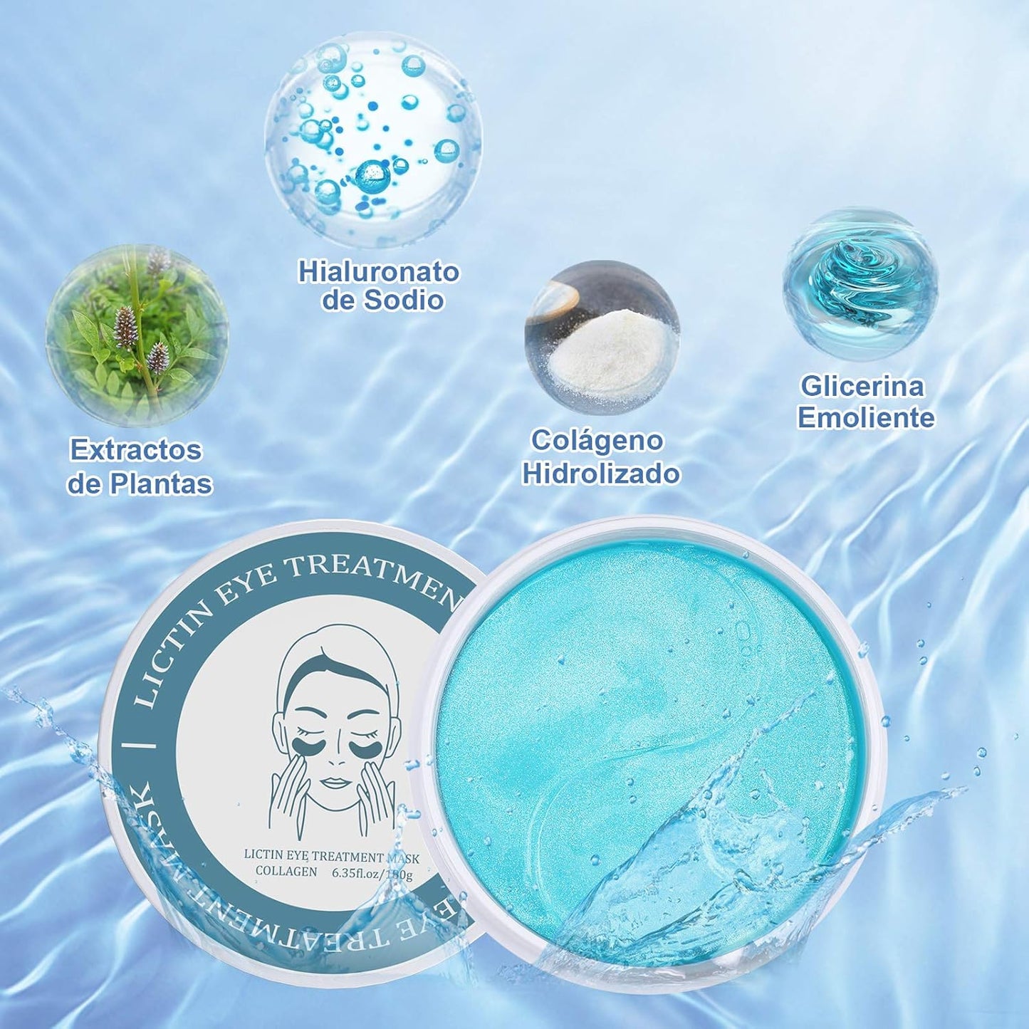 Lictin Under Eye Patches, 60Pcs Under Eye Mask for Puffy Eyes, Dark Circles, Eye Bags, Puffiness, Wrinkles,Anti-aging Under Eye Treatment, Skin Care for Women and Men