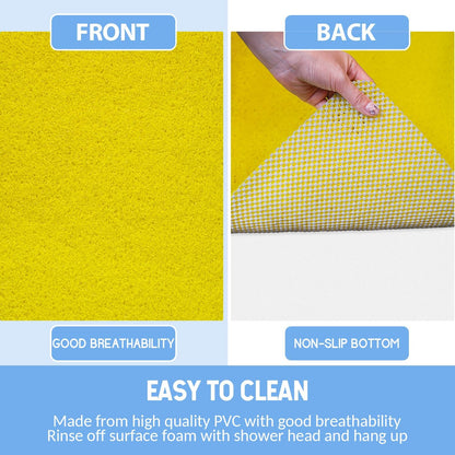 Non-Slip Bathtub Mat, Anti Slip Shower Mat, Fast Drying Bathtub Mats, Foot Scrubber Mat, Anti Slip Mat for Tub, Floor, Bathroom, Kitchen, Home, Hotel (Yellow 24"×16")