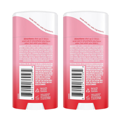 Lume Deodorant Cream Stick - Underarms and Private Parts - Aluminum-Free, Baking Soda-Free, Hypoallergenic, and Safe For Sensitive Skin - 2.2 Ounce (Pack of 2) (Peony Rose)