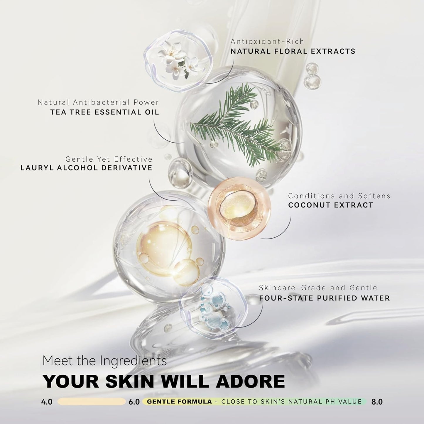 Makeup Brush Cleaner with Silicone Mat, Tea Tree Oil, Shampoo for Sponges & Puffs, Deep Cleaning, Antibacterial, Conditions Bristles, Gentle, Vegan & Cruelty-Free, 6.76 fl.oz