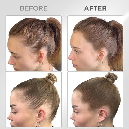 THICK FIBER Root Touch Up Set - Hairline Concealer for Thin and Thinning Hair, Water & Sweat Resistant, with Brush (Medium Golden Brown)